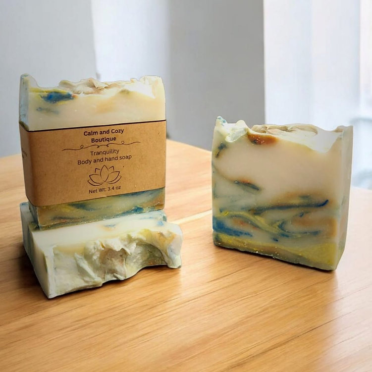 Tranquility Bar Soap Placed On the table