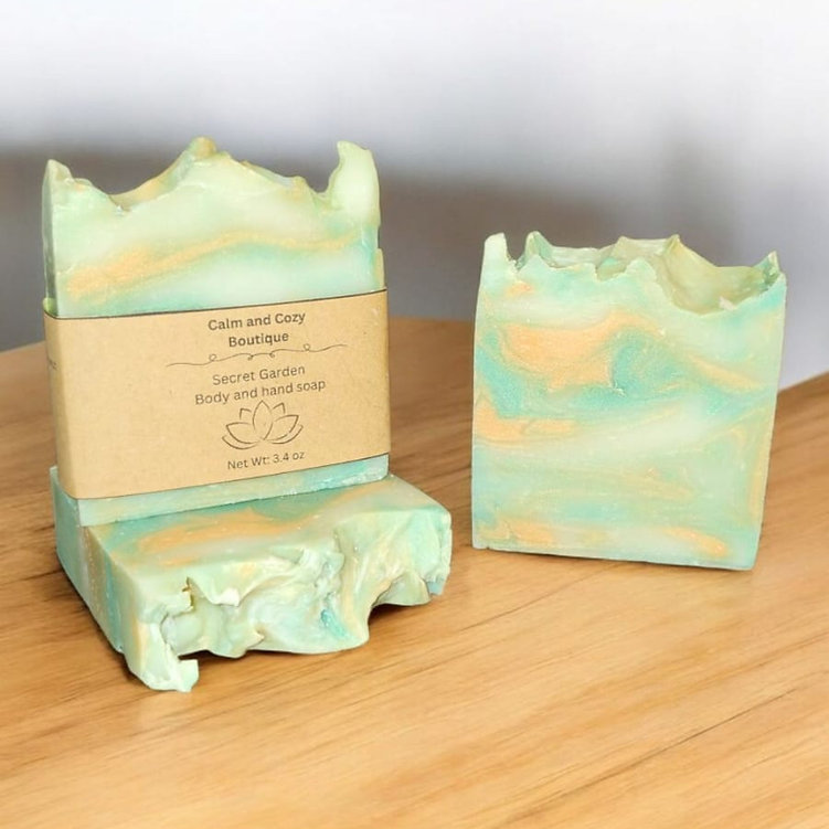 Secret Garden Bar Soap Placed On Table