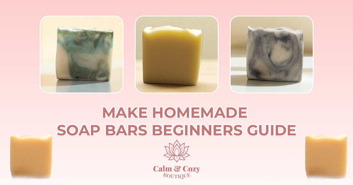blog banner showing the bars with the text how to make homemade soap bars